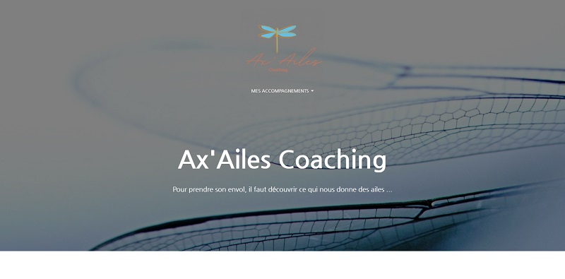 Page d'accueil d'un site web sur le coaching
